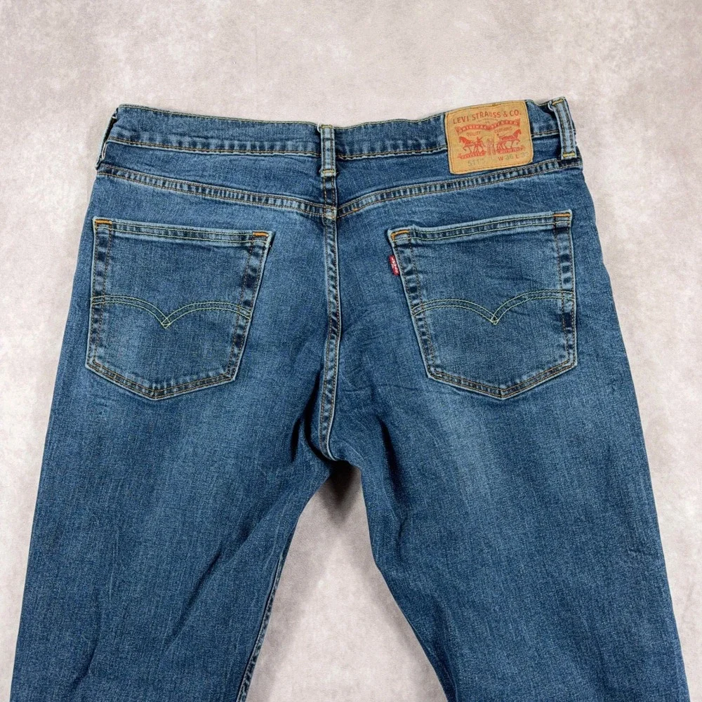 Levi's 511 Slim Fit Blue Denim Jeans 36x32 Mens‎ Classic Casual Stretch Pants